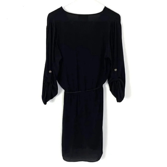 Yumi Kim Silk Dress Womens Size Small Black Tie Waist Button Down Top - Picture 4 of 10
